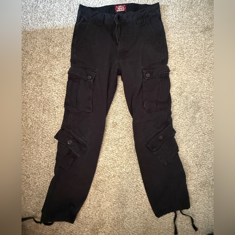 Black Match Cargo Pants